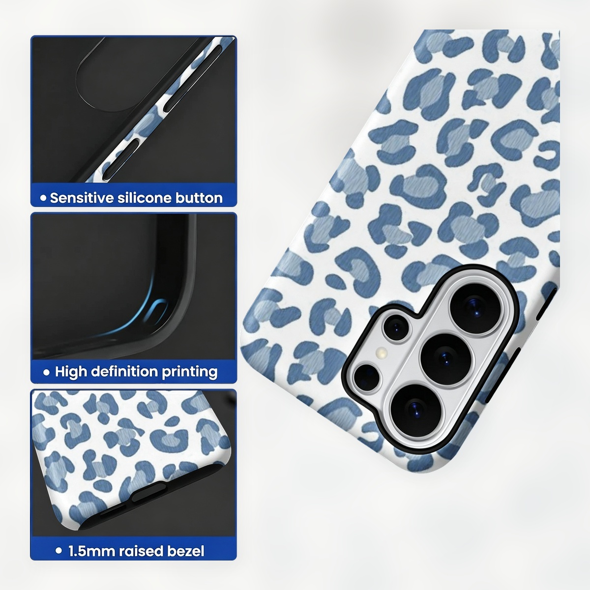Blue Leopard Print 2-in-1 Dual - Samsung Galaxy S24 ulasan dan harga
