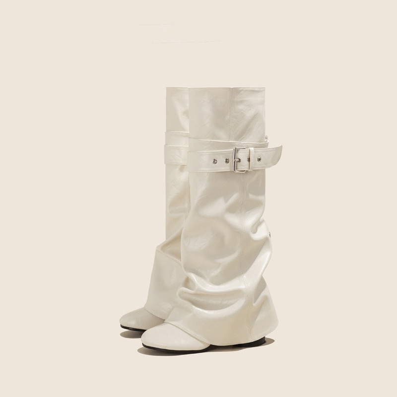 Women's Knee-high Boots Fashio - Leather Classic Strap ulasan dan harga