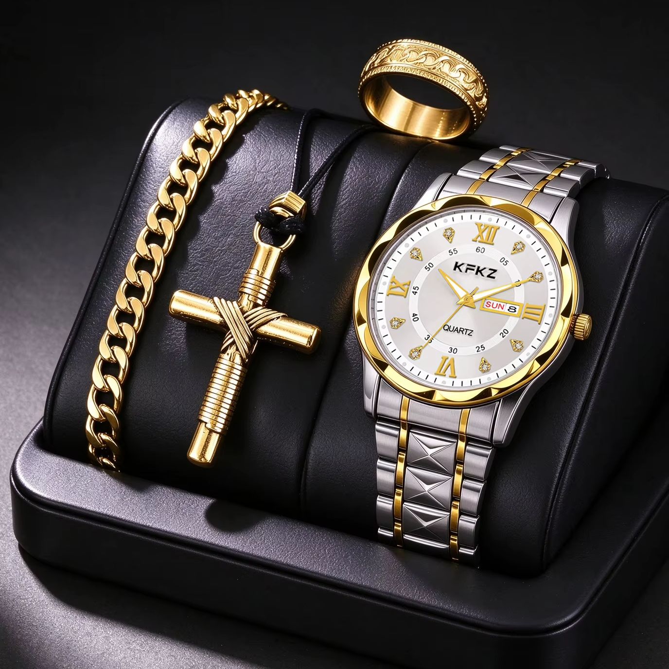 4-Piece Set of Silver Textured - Best Smartwatch Accessories ulasan dan harga