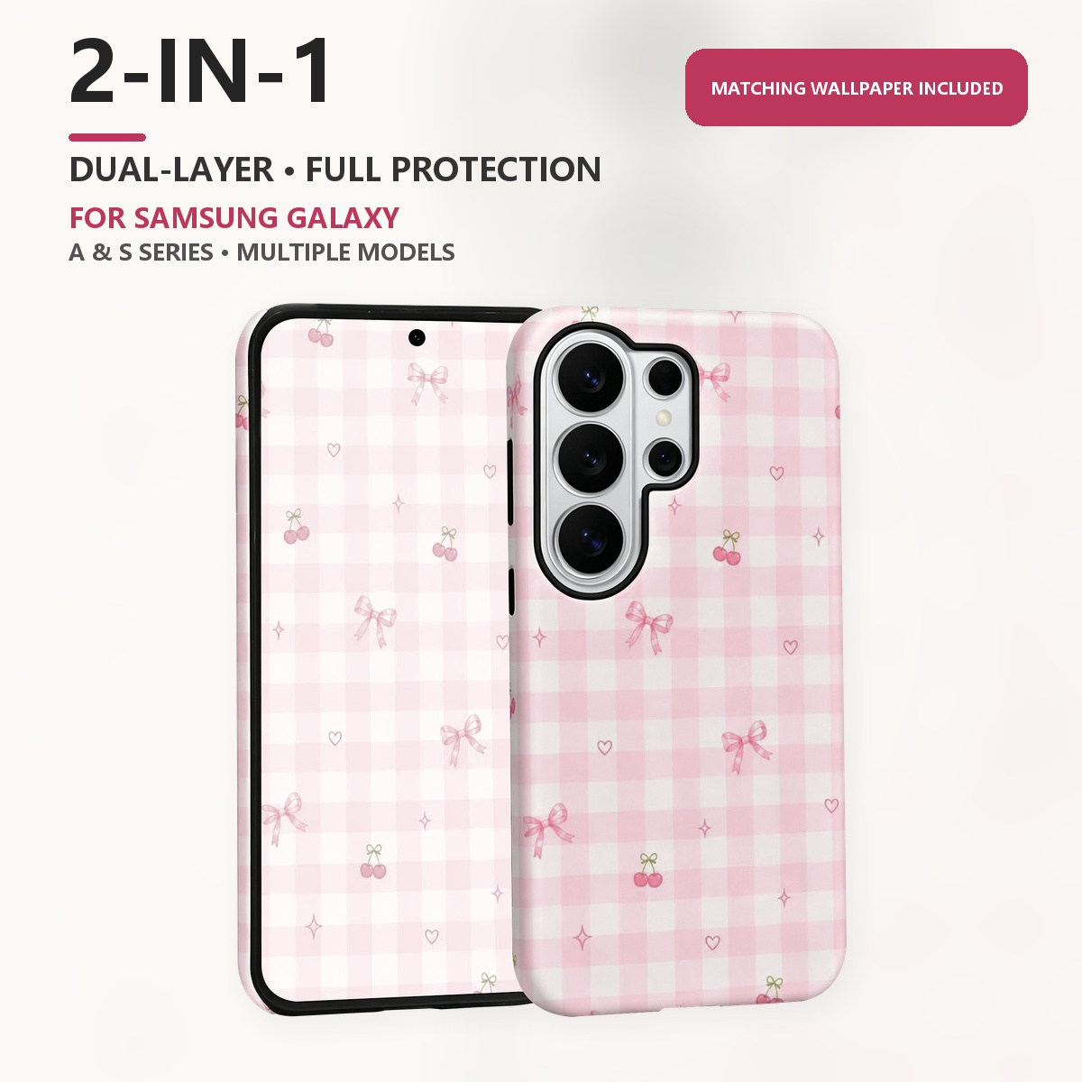 Pink Gingham Check Pattern 2-i - Samsung Galaxy S24 ulasan dan harga