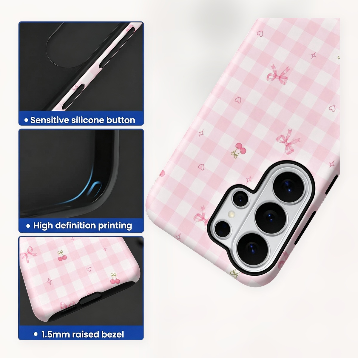 Pink Gingham Check Pattern 2-i - Samsung Galaxy S24 ulasan dan harga