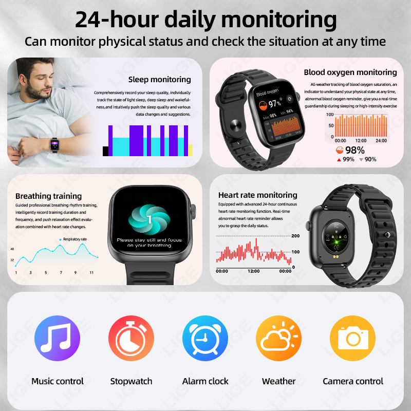 LIGE Smart Watch Man 1.83” HD  - Smartwatch Custom ulasan dan harga